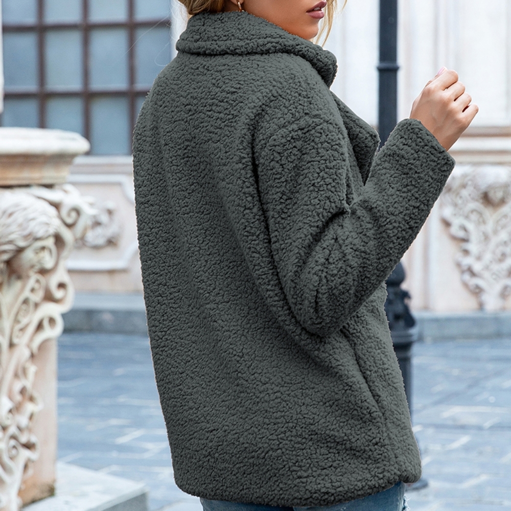 Sherpa Fusion Double-Breasted Coat - Dark Gray - Picture 4 of 5